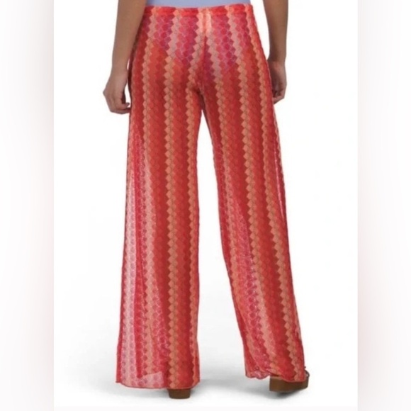 NEW BECCA By Rebecca Virtue Sunset Soiree Crochet Knit Split Wide Leg Coverup S - Picture 4 of 12